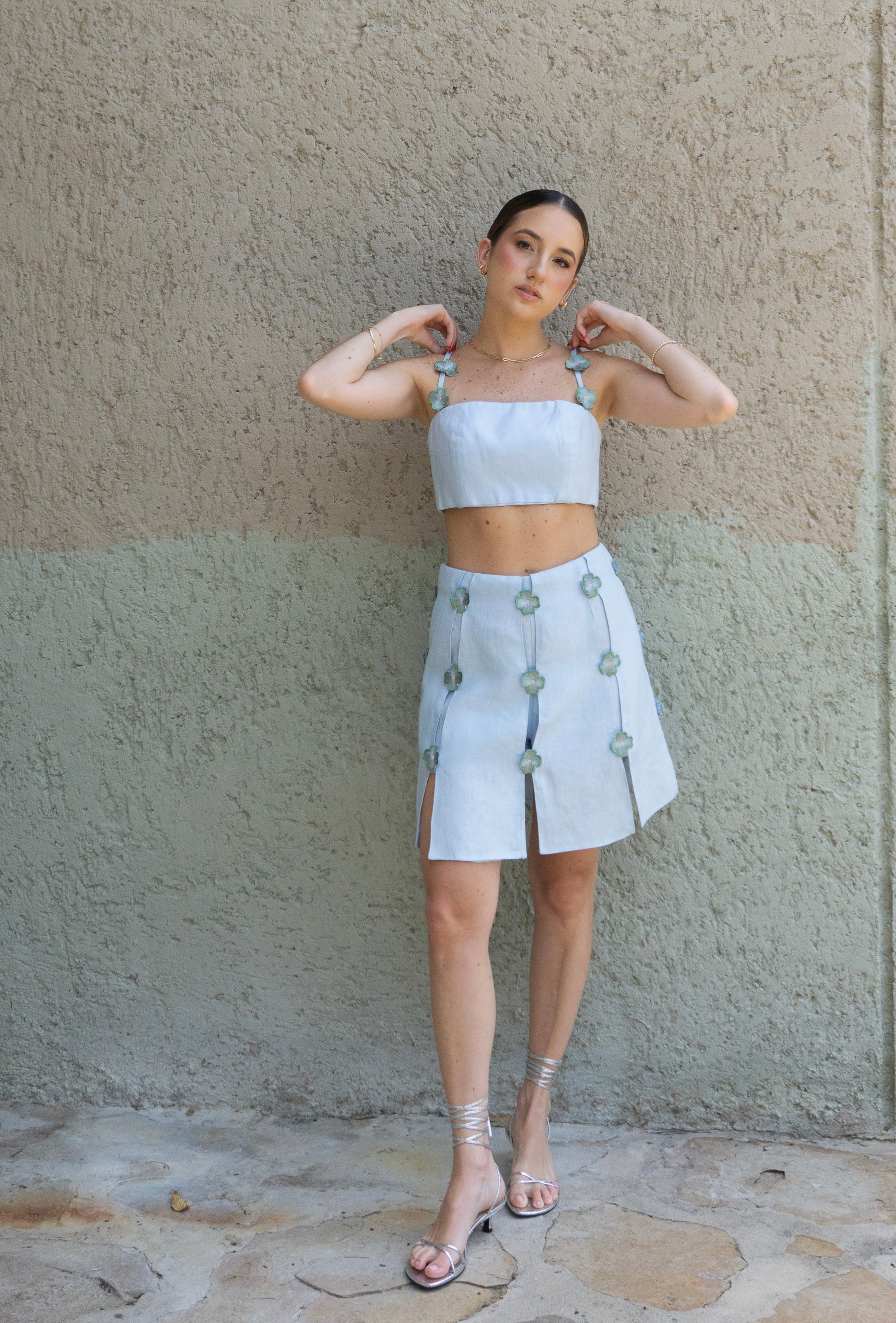 Falda-Short Dalia Sky