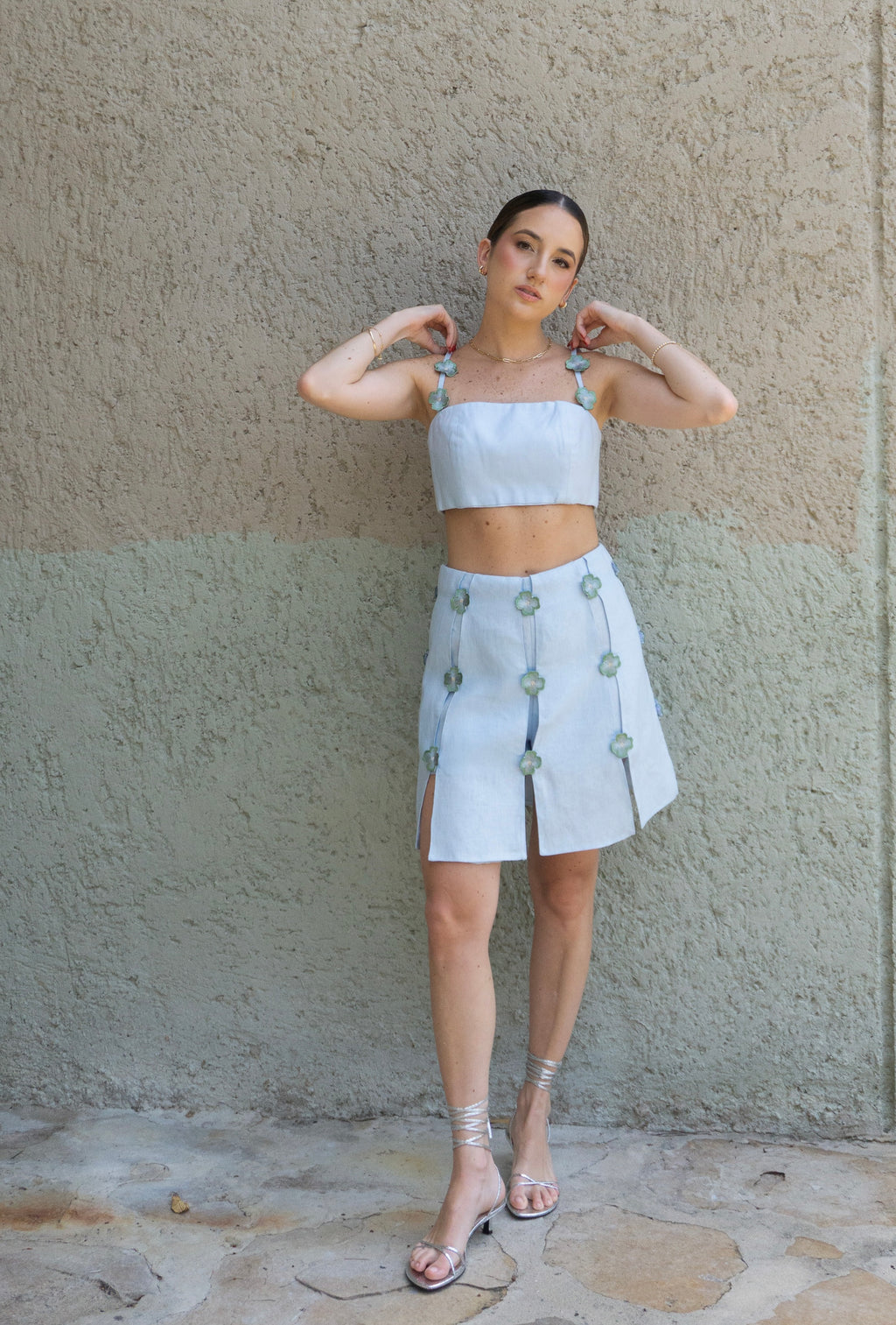 Falda-Short Dalia Sky